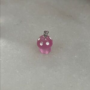 Pink Mushroom Pendant Necklace